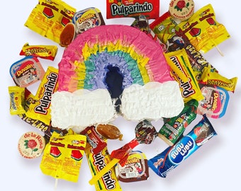 Rainbow Mini Piñata Candy and Pinata Gift pinata gift - Etsy España
