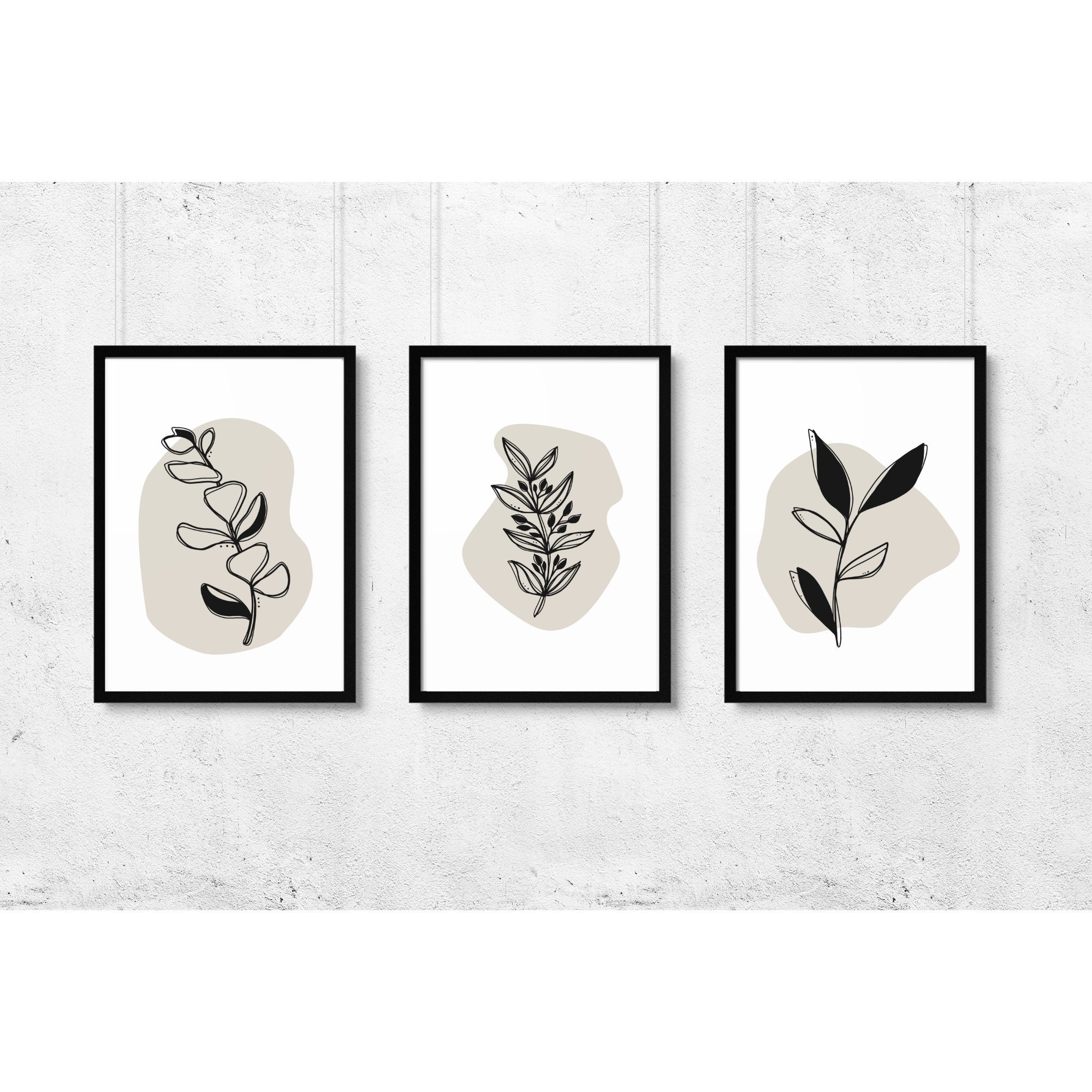 Botanical Line Art Print Printable Wall Art Home Decor Etsy
