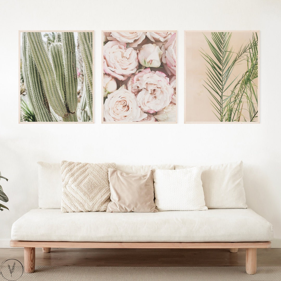 Desert Wall Art Set, Botanical Art Set of 3, Desert Printables, Cactus ...
