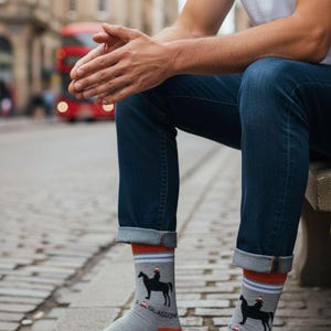 Glasgow Coneheid Mens Novelty Socks – Duke of Wellington – Scotland Football Fan Gift – Statue Cone Head Souvenir – UK 6-11 Tartan Army image 2