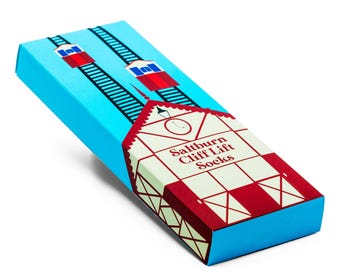 Saltburn Cliff Lift Socks – Unisex Funicular Tramway Gift Box