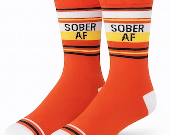 Sober AF Recovery Socks – Cotton Blend Mid-Calf Alcohol Free Gift
