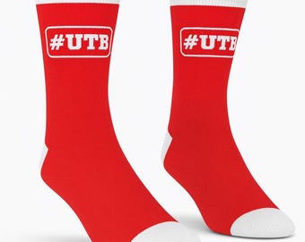 UTB Middlesbrough Socks – Boro Fan Gift, Lucky Red Football Socks, Teesside Gift, Unisex Size 6–11