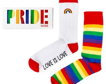 Pride Socks Set - two pairs in a gift box - size large, 6-11 LGBTQ Gift