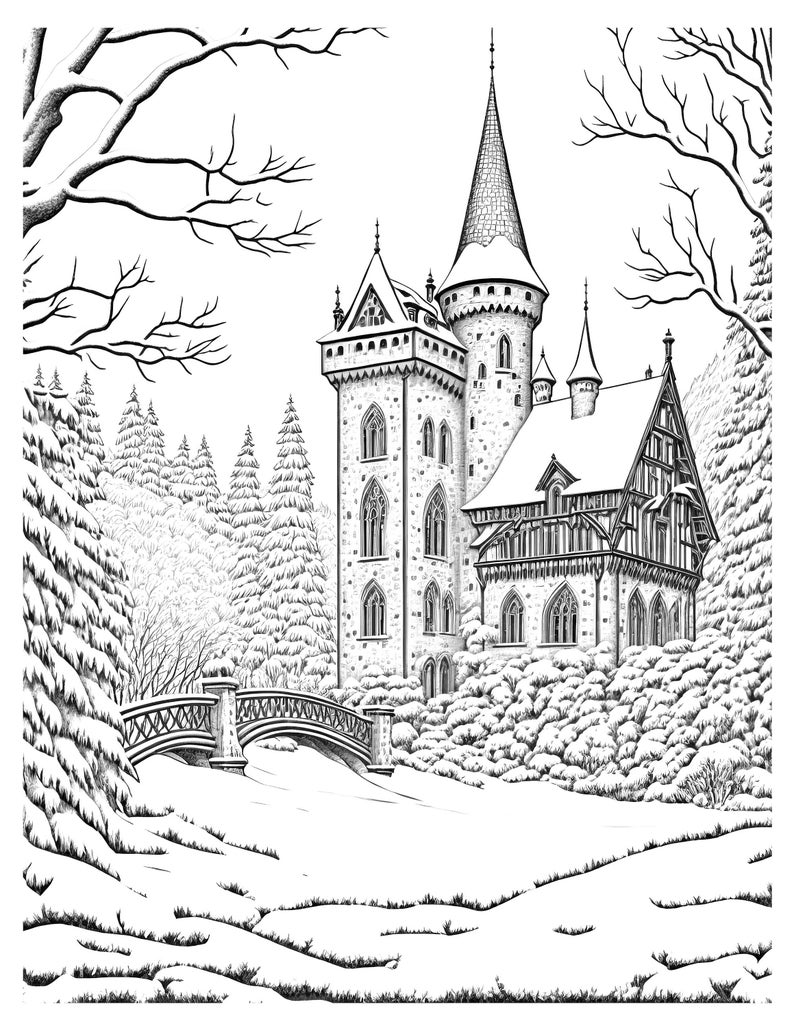 Fantasy Castles Coloring Book Vol 01 Etsy