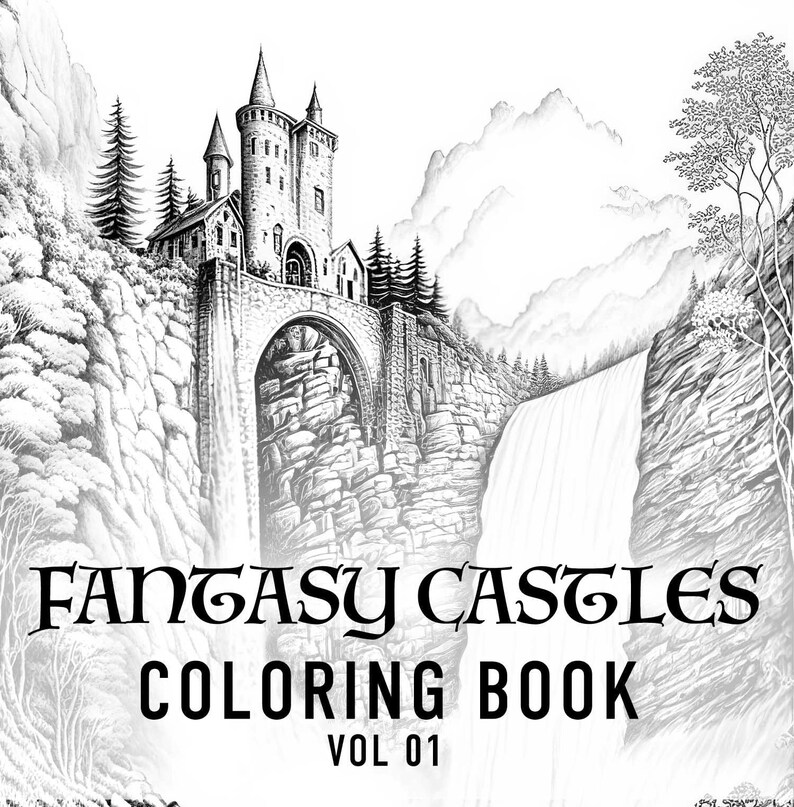 Fantasy Castles Coloring Book Vol 01 - Etsy