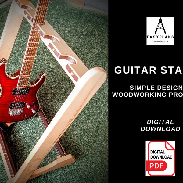 PLANS for Guitar Stand DIY Woodworking Project for the Home or Studio