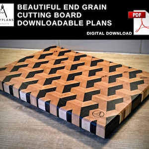 PLANS for 3D Design End Grain Cutting Chopping Board Woodworking Project for the Home