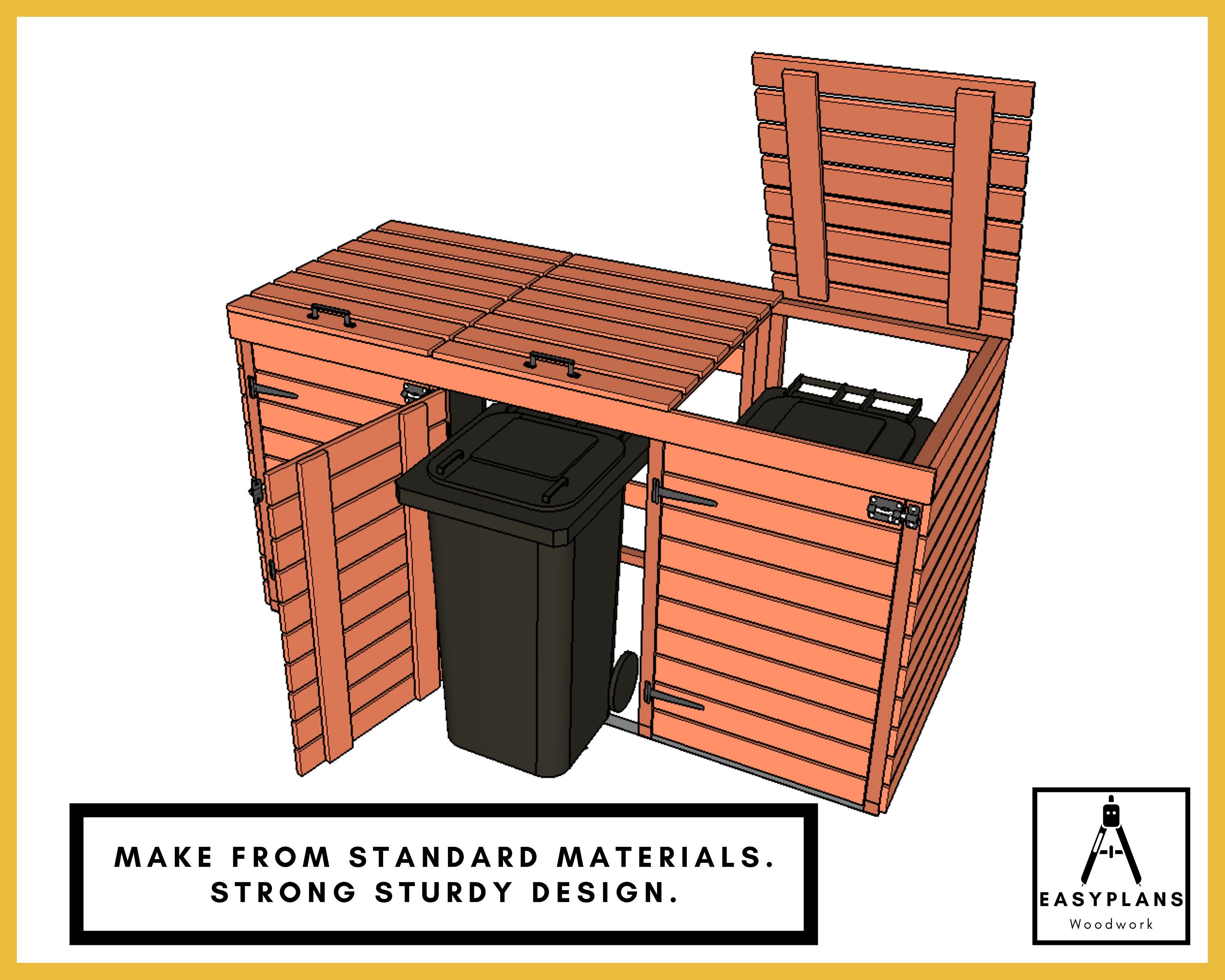 wheelie-bin-storage-plans-two-or-three-bay-system-diy-etsy-canada