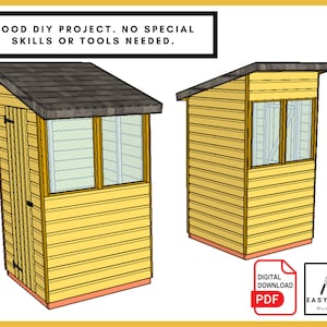 PLANS for Lean To Storage Shed 4ft x 4ft DIY Woodworking Project for the Garden