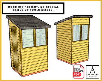 PLANS for Lean To Storage Shed 4ft x 4ft DIY Woodworking Project for the Garden