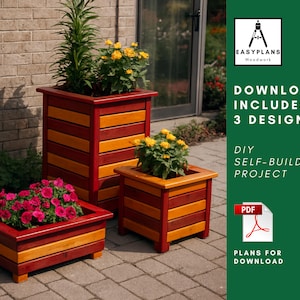 Plans for Garden Planter 3 Sizes Pallet Wood DIY Project