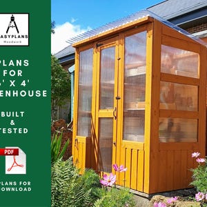DIY Greenhouse Plans: 6ft x 4ft Woodworking Project (PDF Download)