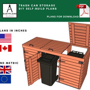 Wheelie Bin Storage Plans: DIY Woodworking Project (Digital Download)