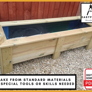 PLANS for Raised Bed Garden Planter 6ft X 2ft made from Decking Boards DIY Woodwork Project for the Garden