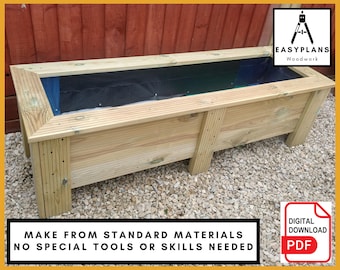 PLANS for Raised Bed Garden Planter 6ft X 2ft made from Decking Boards DIY Woodwork Project for the Garden