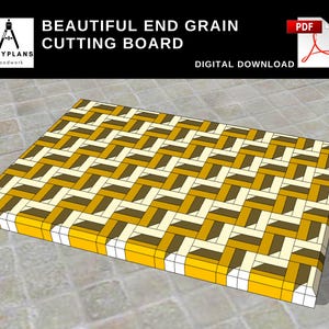 PLANS for 3D End Grain Cutting Chopping Board Woodworking Project for the Home