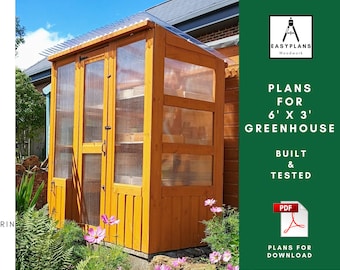 DIY Greenhouse Plans 6ft x 3ft: Woodworking Project (PDF Download)