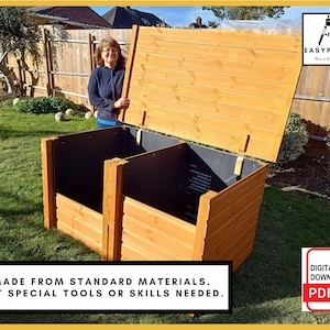 Compost Bin Plans made from 2x2 and Shiplap 3 Sets of Plans for 1, 2 or 3-Bay System Make your Own High Quality Compost