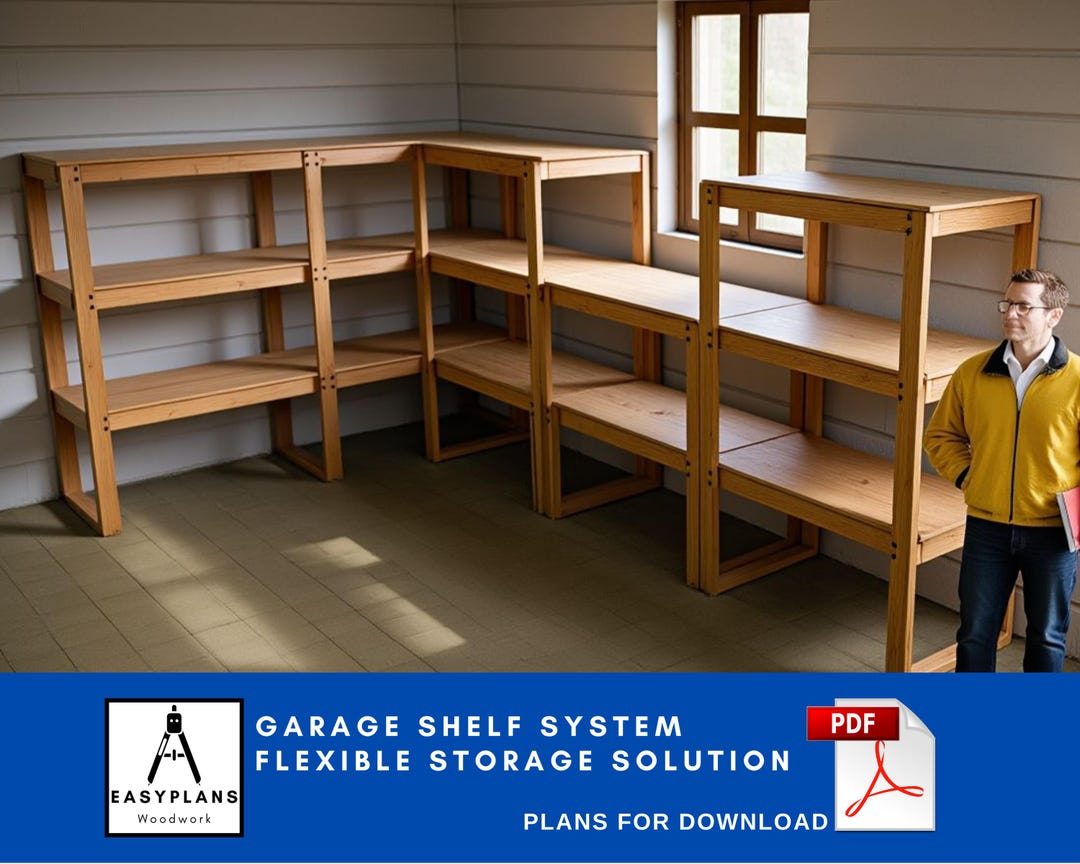 PLANS for Garage Shelves Flexible Storage Solution DIY Build Project - Etsy, image size:1080x864