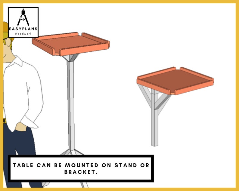 PLANS for Bird Table Bird Feeder, 5 Designs, Simple DIY Woodworking Project for the Garden image 4