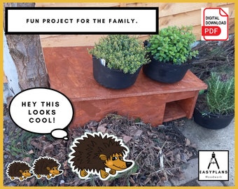 PLANS for Hedgehog House for the Garden Fun DIY Woodwork Project with the Kids