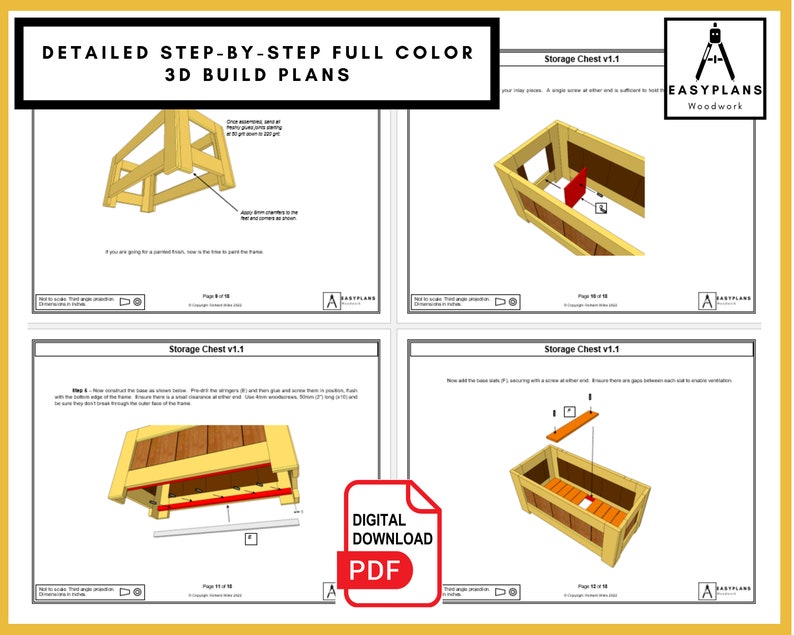 PLANS for Storage Chest Blankets Towels DIY Woodwork Project for the Home image 2