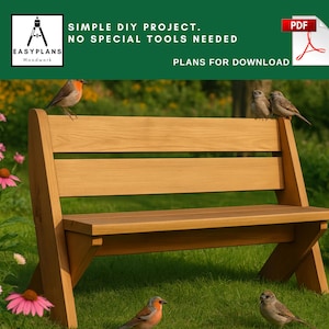 Garden Bench Plans: Simple DIY Woodworking Project (PDF Pattern)