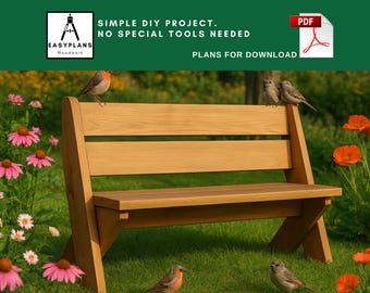 Gartenbank-Pläne: Einfaches DIY-Holzbearbeitungs-Projekt (PDF-Muster)