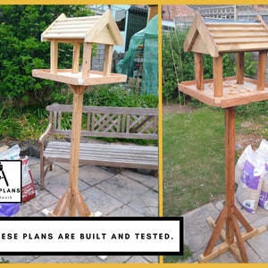 PLANS for Bird Table Bird Feeder, Simple DIY Woodworking Project for the Garden. image 2