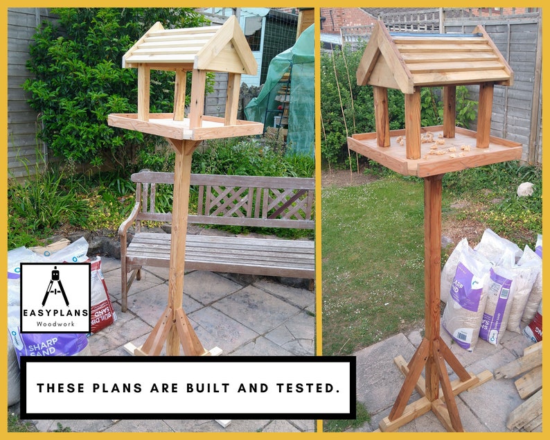 PLANS for Bird Table Bird Feeder, Simple DIY Woodworking Project for the Garden. image 2