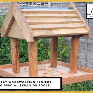PLANS for Bird Table Bird Feeder, Simple DIY Woodworking Project for the Garden. image 3