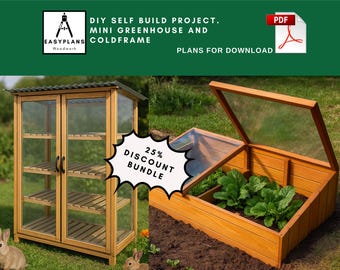 Planos de mini invernadero y invernadero: Proyecto de carpintería (patrón PDF)