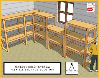 PLANS for Garage Shelves Flexible Storage Solution DIY Build Project