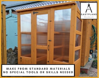 Lean To Greenhouse Plans 6ft x 4ft made from 2x2, shiplap and polycarbonate.