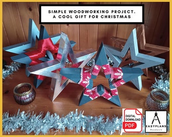 PLANS for Wooden Christmas STAR Decoration, Great DIY Woodworking Project for xmas Gifts