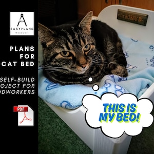 PLANS für Katzen oder Hundebett DIY Holzbearbeitungsprojekt für Ihr Haustier und Ihr Zuhause