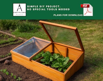 PLANS for Cold Frame, Mini greenhouse, Simple DIY Woodworking Project for the Garden.