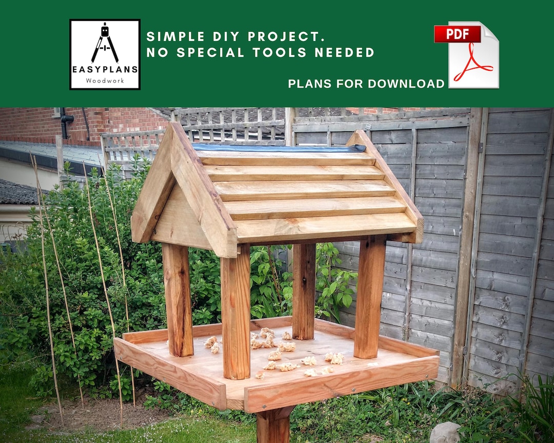 Bird Table Plans Simple DIY Woodworking Project PDF Download Etsy UK bird-table-plans-simple-diy-woodworking-project-pdf-download-etsy-uk