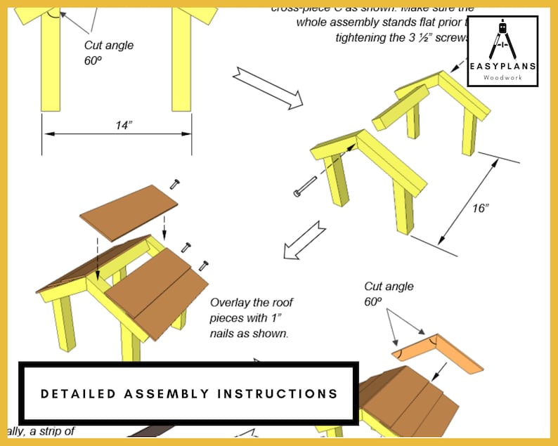 PLANS for Bird Table Bird Feeder, 5 Designs, Simple DIY Woodworking Project for the Garden image 5