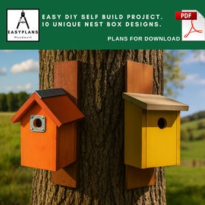 Plans for Ten Nest Box or Bird House Designs Easy DIY Self Build Project