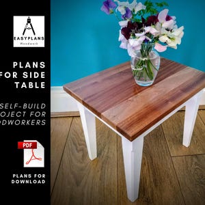 PLANNEN voor kleine salontafel aan de zijkant DIY-houtwerkproject voor thuis