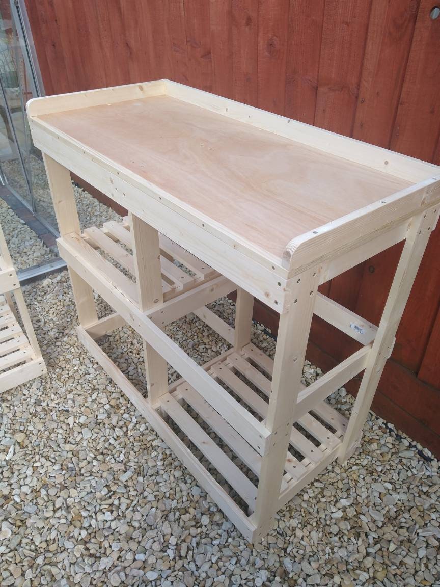 Greenhouse Staging Plans With Removable Shelves and Potting Etsy UK