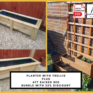 Raised Garden Bed & Trellis Planter DIY Plans (PDF Download)