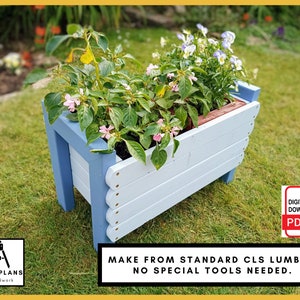 PLANS for Garden Planter 2ft x 1ft Low Cost Simple Contemporary Design Raised Bed Floral Display Easy DIY Woodwork Project for the Garden
