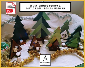 PLANS for Wooden Christmas Tree Decorations, Easy DIY Project, Gift or Sell for Christmas