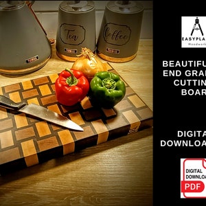PLANS for End Grain Basket Weave Cutting Chopping Board Woodworking Project for the Home