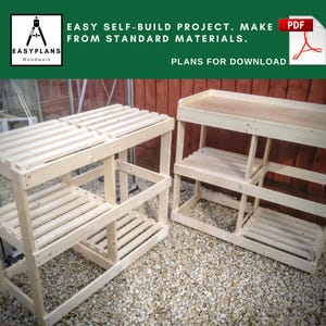Greenhouse Staging & Potting Table DIY Plans (6ft x 4ft) (PDF)