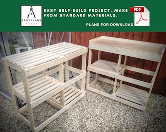 温室ステージングと植木台のDIYプラン（6フィート×4フィート）（PDF）