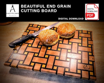 PLANS for End Grain Basket Weave Cutting Chopping Board Woodworking Project for the Home